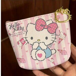 New! Sanrio Hello Kitty Compact Wallet Faux Leather Coin Purse